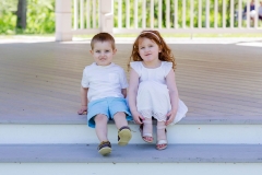 Little boy and little girl with mom and dad at the Bedford Villa