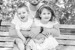 Little boy and little girl with mom and dad at the Bedford Villa