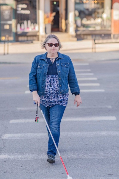 NH adaptive living.  Visiually impaired woman demonstrates life skills and tools learned from the Hadley institute for the Blind and Visually Impaired at home in Exeter, NH