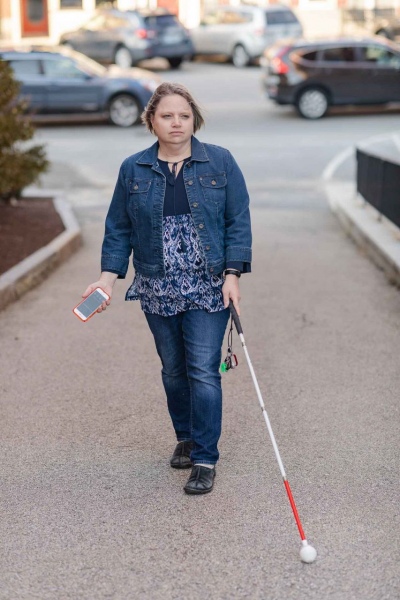 NH adaptive living.  Visiually impaired woman demonstrates life skills and tools learned from the Hadley institute for the Blind and Visually Impaired at home in Exeter, NH