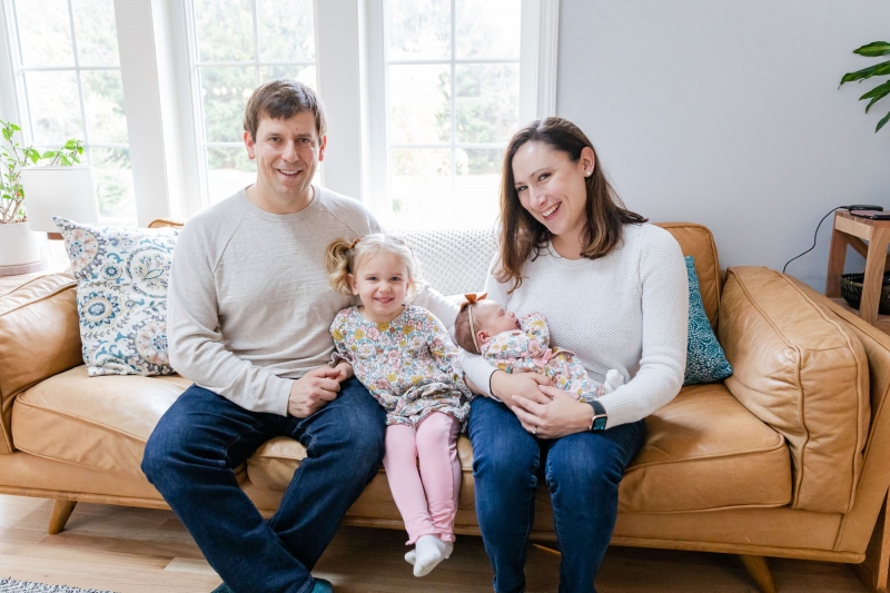 Family of three becomes a family of four with the addition of ba