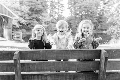 Family of 5 at Wason Pond in Chester, NH for Fall Family Photo F