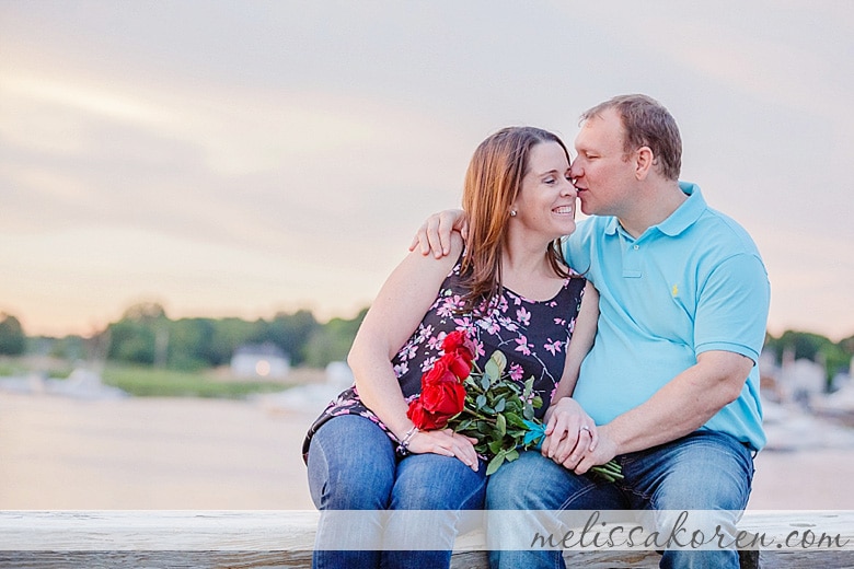 newburyport engagement shoot roses