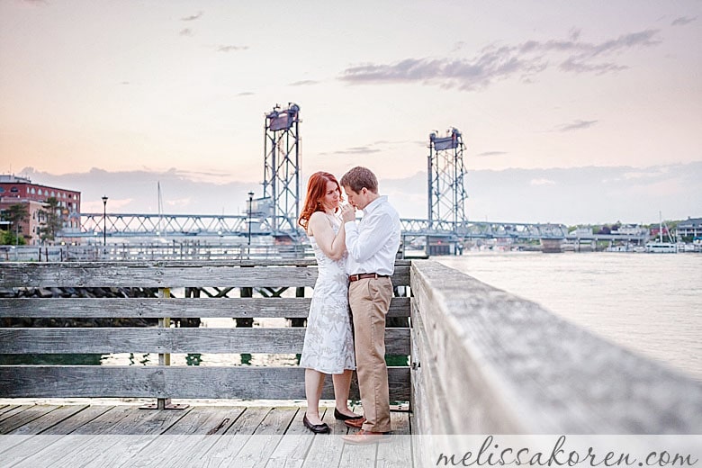 Spring Sunset Prescott Park Engagement Session 