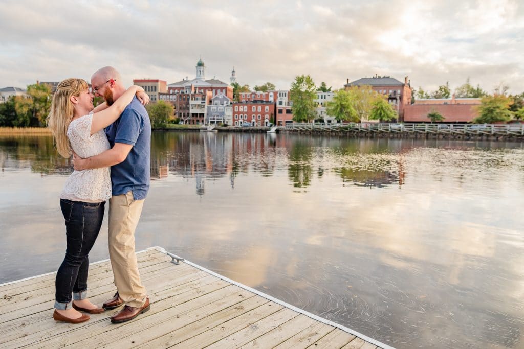 Engagement photos in Exeter NH - Sunset Engagement Session - Exe