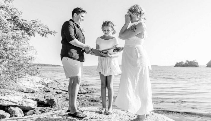 Lesbian LGBTQ couple elope Oceanside at their campsite