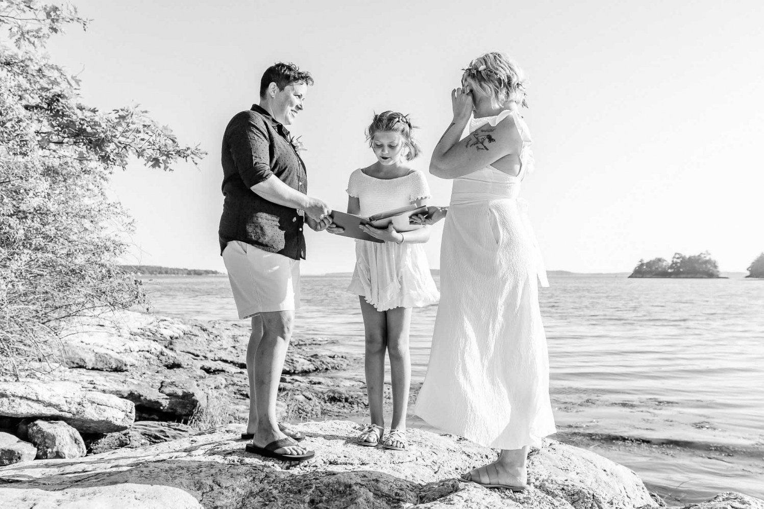 Lesbian LGBTQ couple elope Oceanside at their campsite