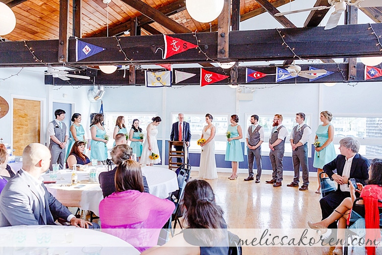 Small wedding ceremony at a New Hampshire Yacht Club