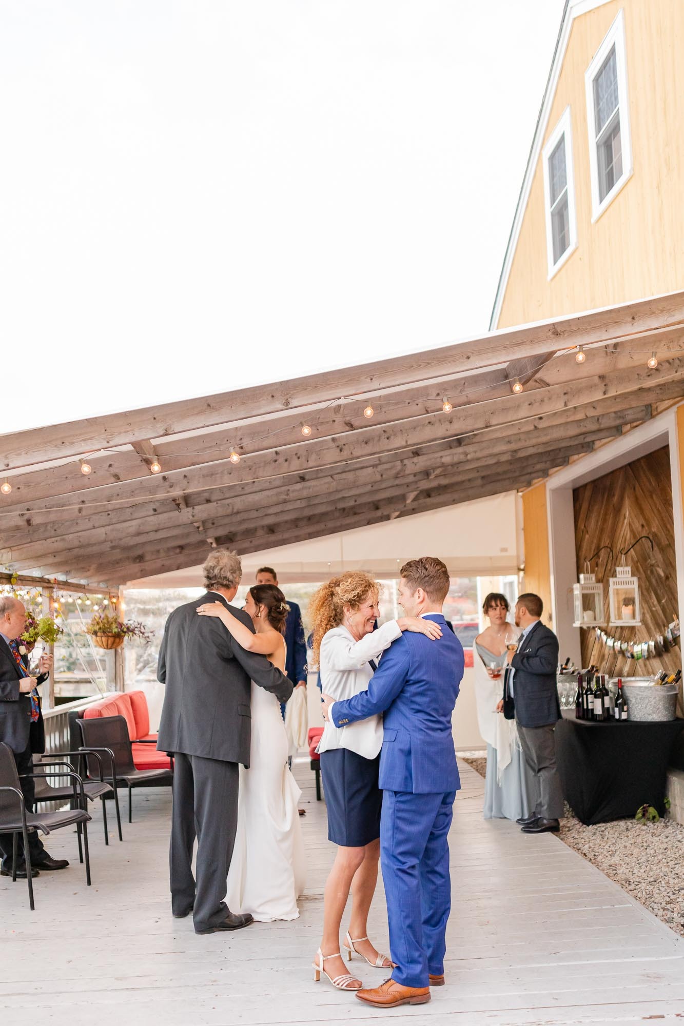 Southend Yacht Club small wedding reception on the porch