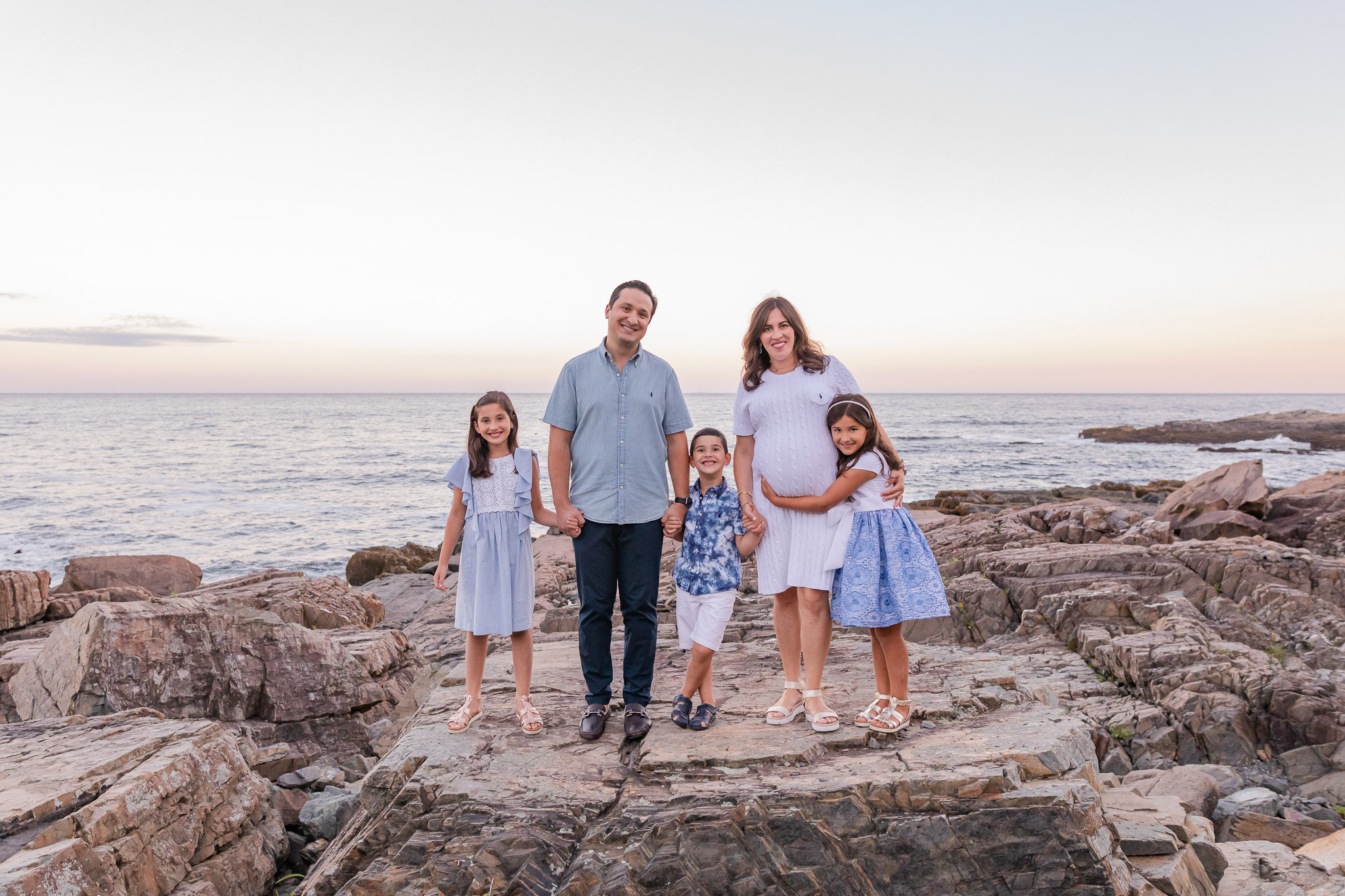 Family Babymoon Cliff House Maine Sunset Session