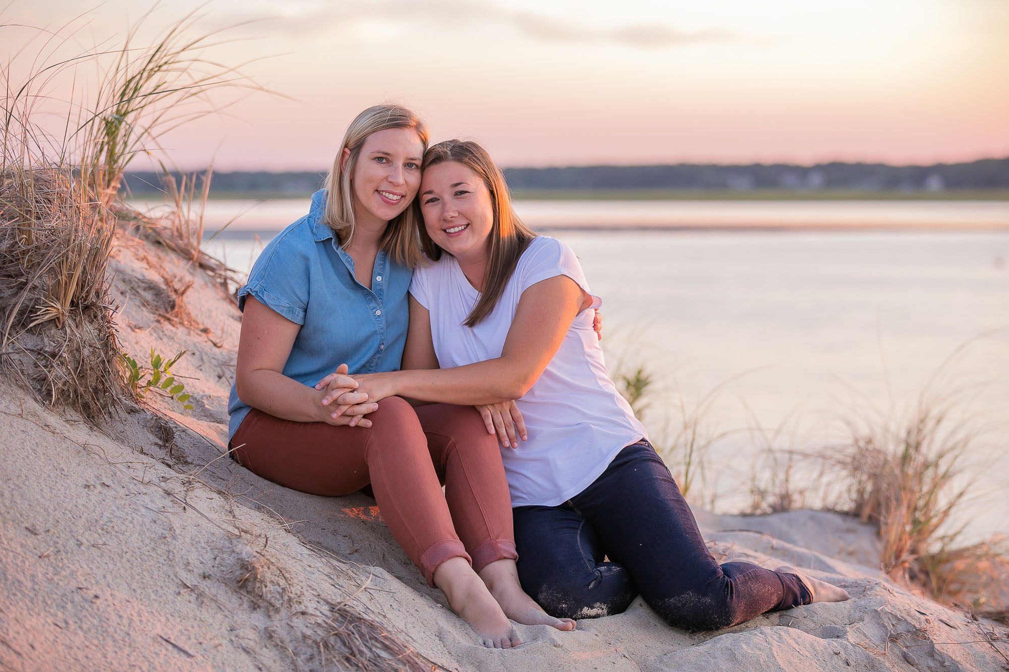 Hampton NH LGBTQ Engagement Session at sunset Melissa Koren Photography