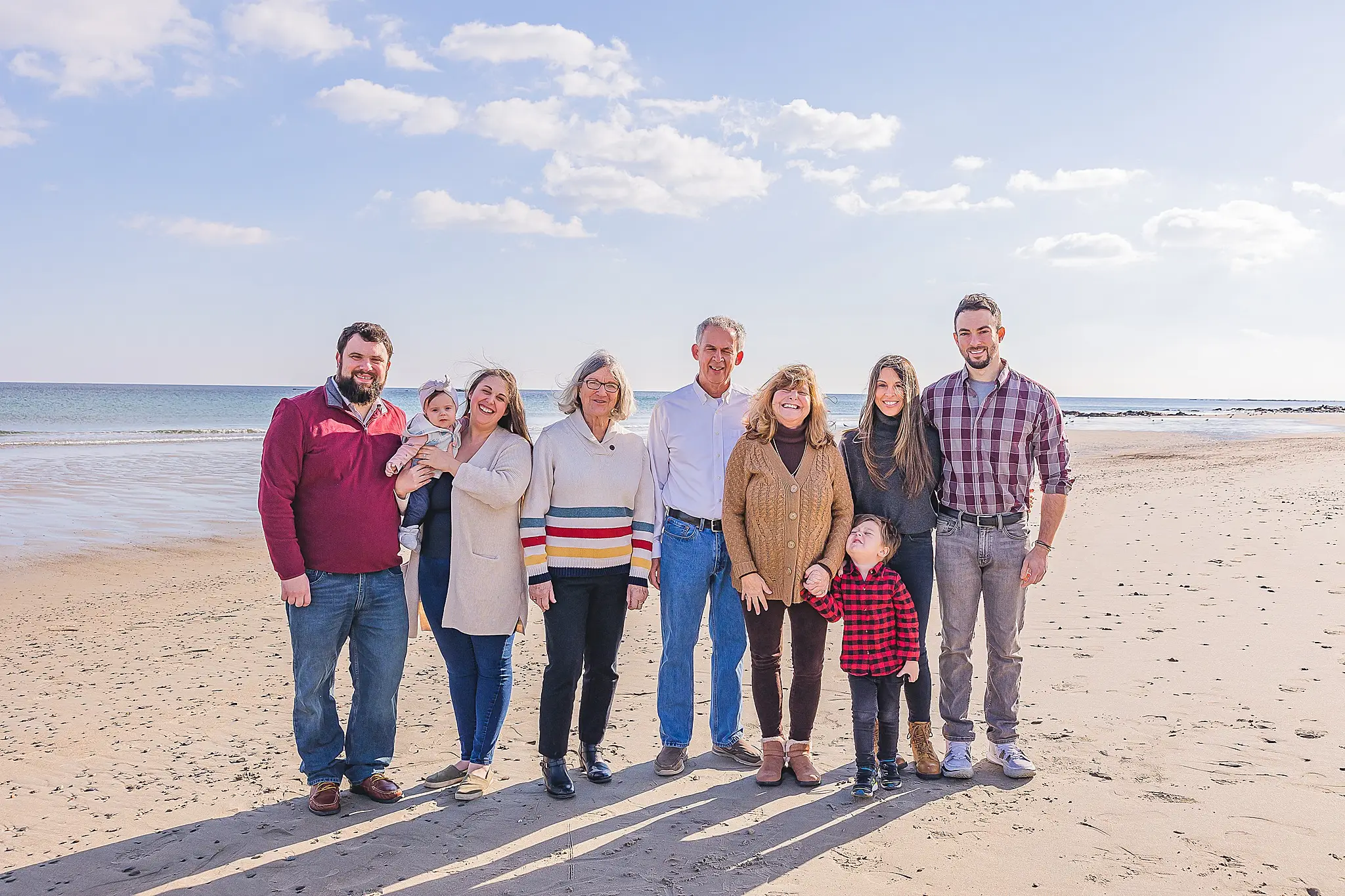 winter beach family photos